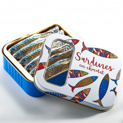 Boite 12 sardines au chocolat lait