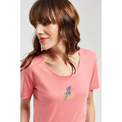 Tee-shirt coton léger rose algues