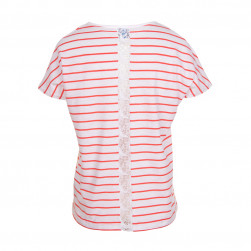 Marinière fantaisie dentelle blanc et rouge
