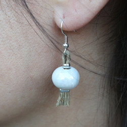 Boucle d'oreille de perles en céramique