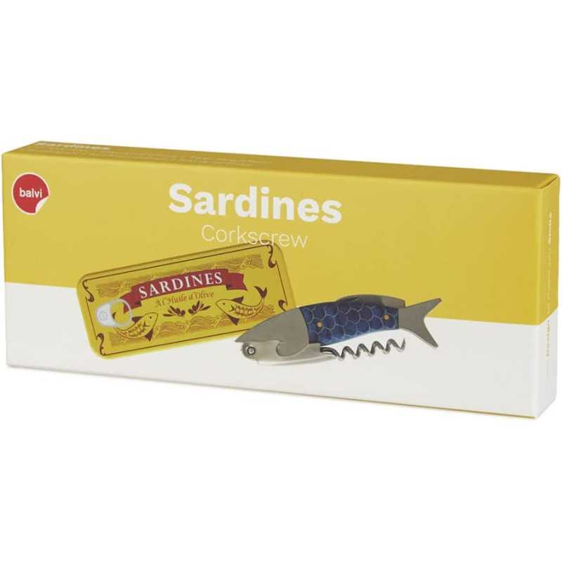 Boite avec tire bouchon sardine
