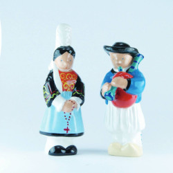 Duo de figurines bretonnes fait main - Couple Pont-L'Abbé