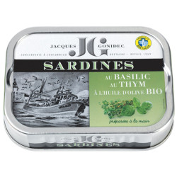 Sardines basilic thym huile d'olive bio