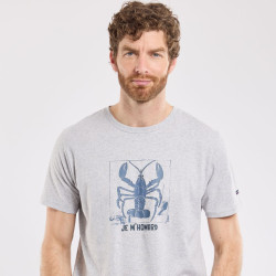 T-Shirt Sérigraphié homme - Je m'homard/Gris chiné