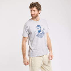 T-Shirt Sérigraphié homme - Marin corde/Gris chiné