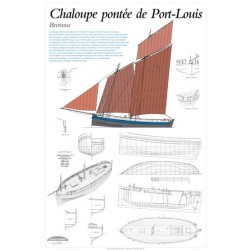 Chaloupe pontée de Port-Louis, Brennus, plan de modélisme 